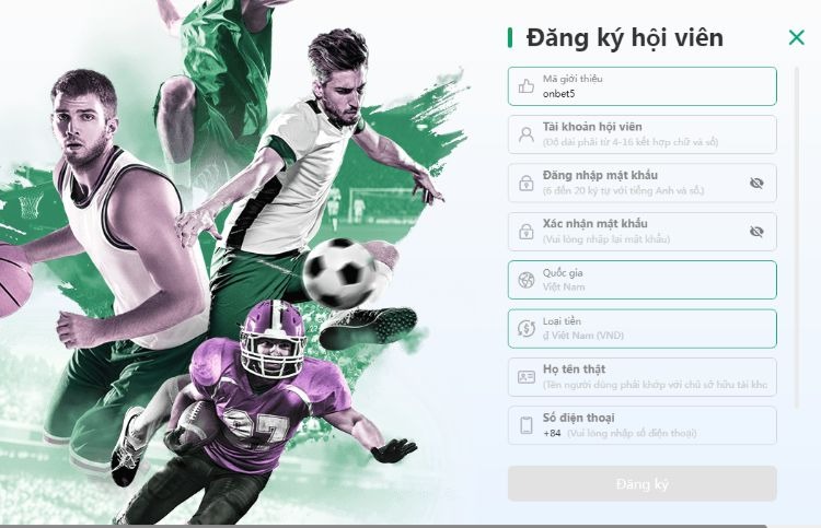 Đăng ký Onbet trên điện thoại thật dễ dàng